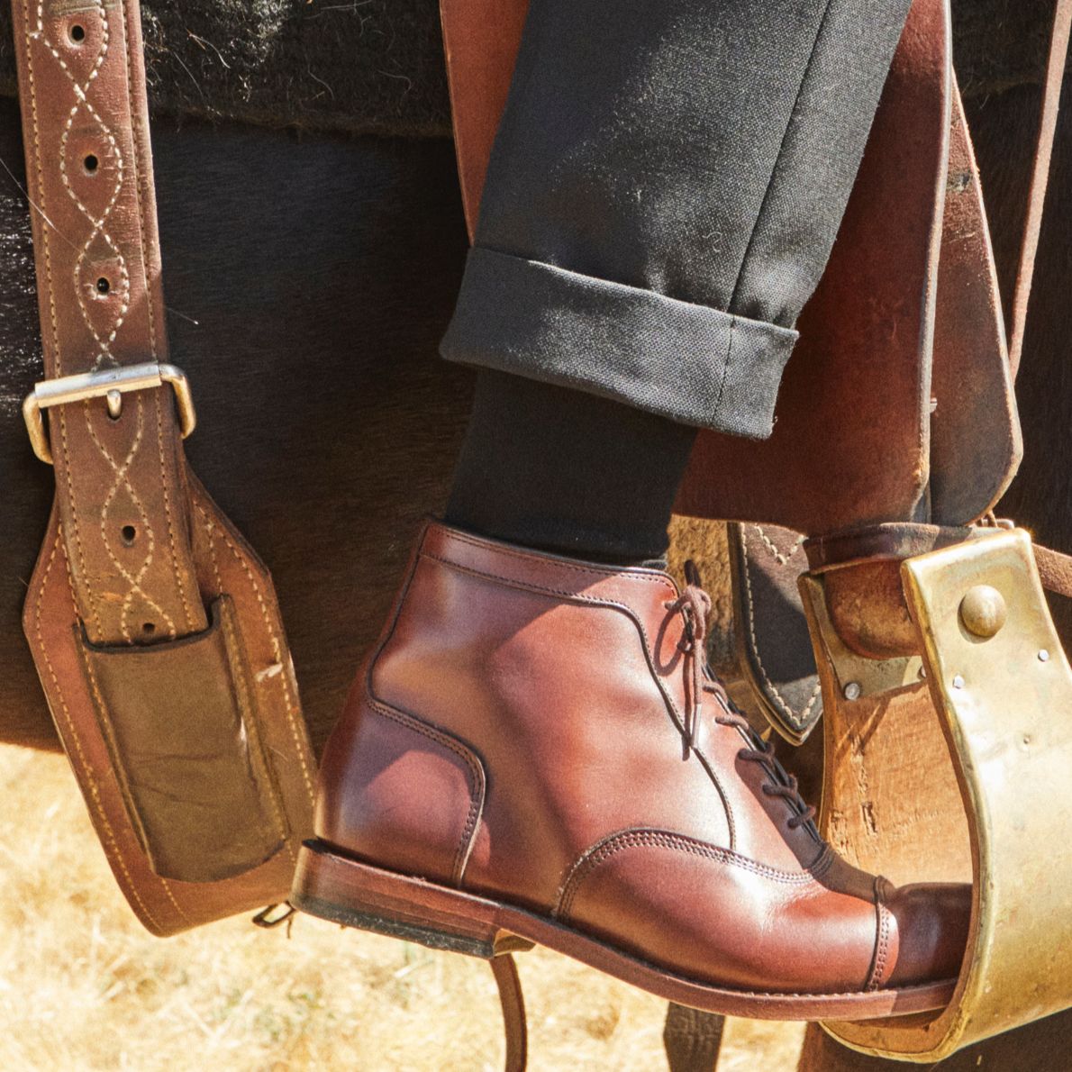 allen edmonds boot in a stirrup