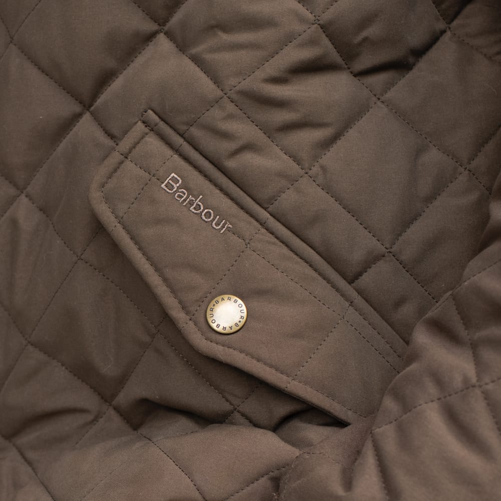 Barbour waxed cotton jacket pocket detail