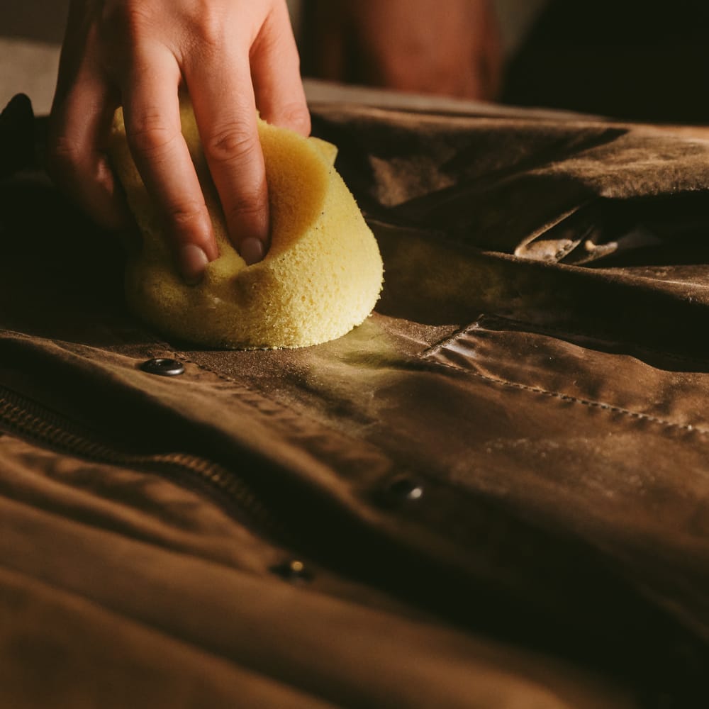 Barbour waxed cotton jacket process