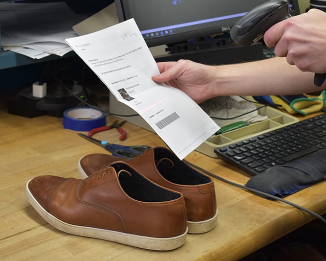 Shoes arrive at factory for recrafting