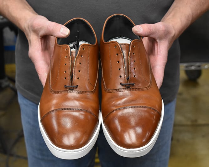 Fully recrafted shoes are sent back